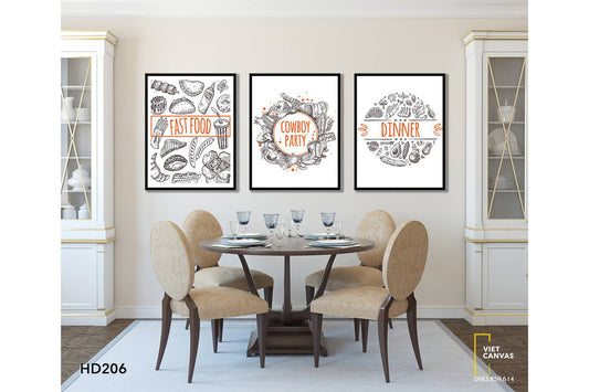 Bộ 3 Tranh Thức Ăn - HD206