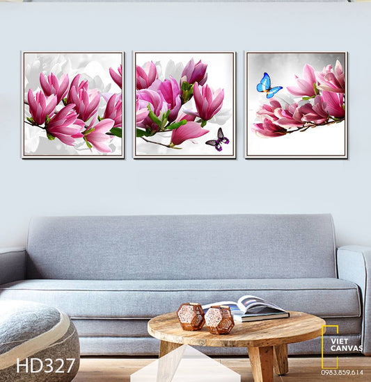Bộ 3 Tranh Nhành Hoa Xinh Xắn - HD327