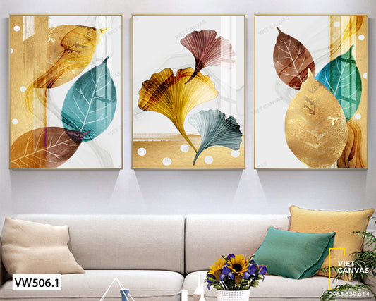 Bộ 3 Tranh Cánh Hoa Và Lá - VW506.1
