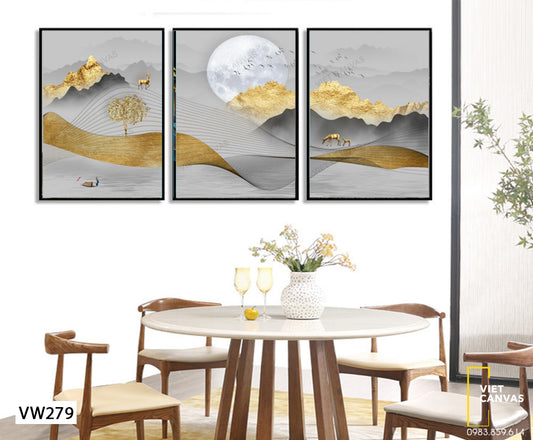 Bộ 3 Tranh Cảnh Sông Nước - VW279
