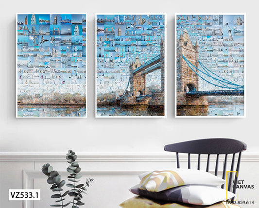 Bộ 3 Tranh Cầu Tháp Luân Đôn - VZ533.1