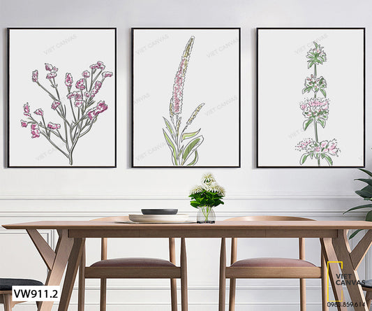Bộ 3 Tranh Cây Cỏ - VW911.2