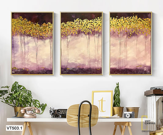 Bộ 3 Tranh Cây Lá Vàng - VT503.1