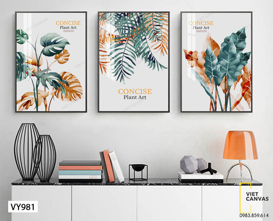Bộ 3 Tranh Cây Nhiệt Đới Hiện Đại - VY981
