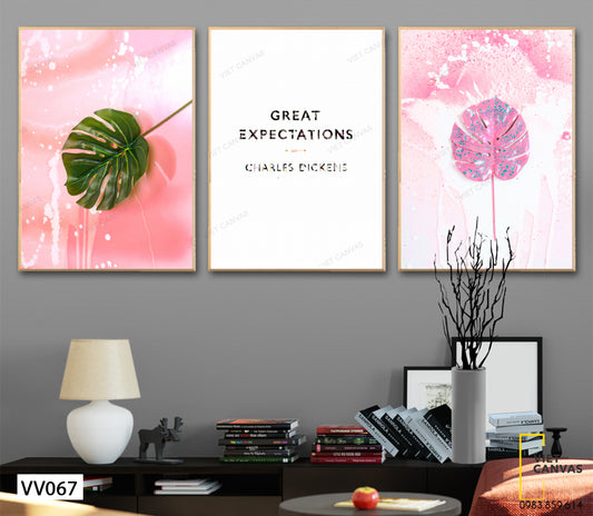 Bộ 3 Tranh Chiếc Lá Và Quotes - VV067