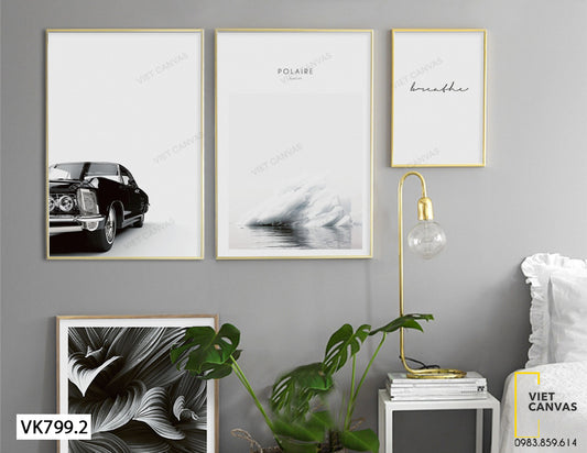 Bộ 3 Tranh Chiếc Ô Tô Và Biển - VK799.2