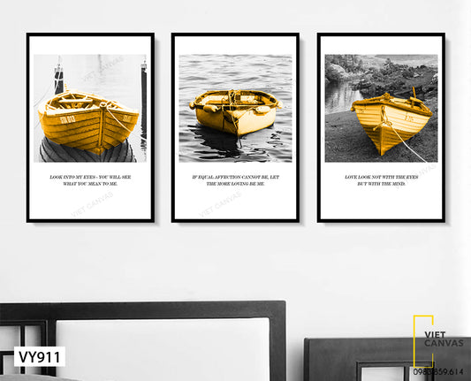 Bộ 3 Tranh Chiếc Thuyền Gỗ - VY911