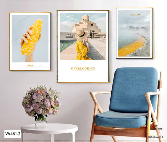 Bộ 3 Tranh Cô Gái Và Biển - VV461.2