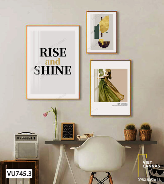 Bộ 3 Tranh Cô Gái Và Quotes - VU745.3