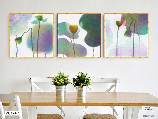 Bộ 3 Tranh Đầm Sen - VU174.1