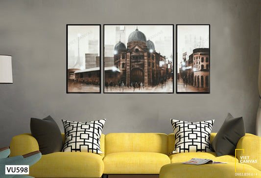 Bộ 3 Tranh Địa Danh Mái Vòm - VU598