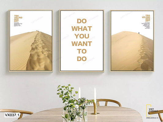 Bộ 3 Tranh Đỉnh Cát Và Quotes Đơn Giản - VX037.1