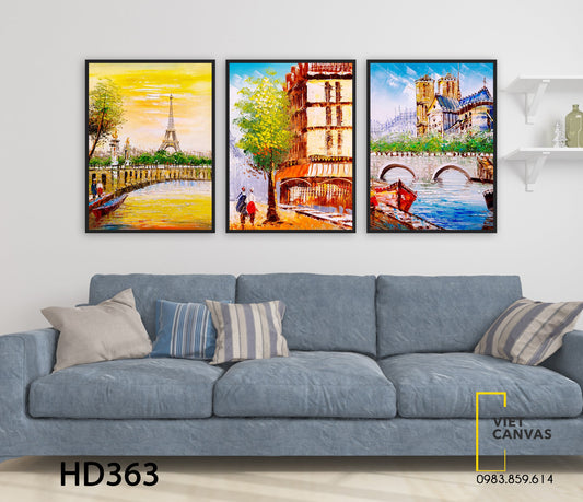 Bộ 3 Tranh Paris Rực Rỡ - HD363