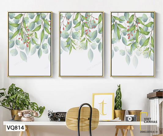 Bộ 3 Tranh Giàn Hoa Lá - VQ814