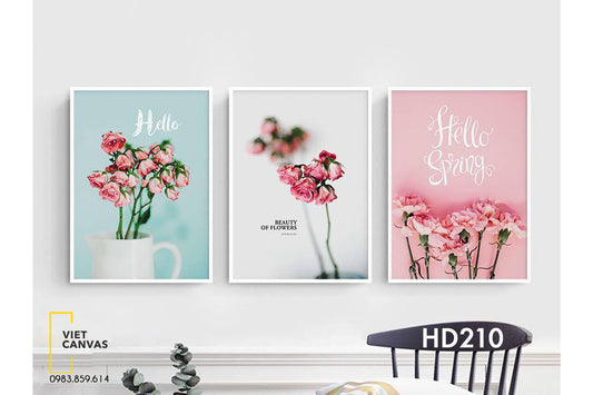 Bộ 3 Tranh Hoa Hồng Ngọt Ngào - HD210