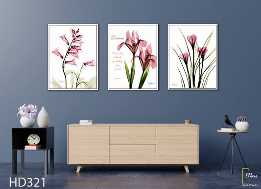 Bộ 3 Tranh Nhành Hoa Xinh Xắn - HD321