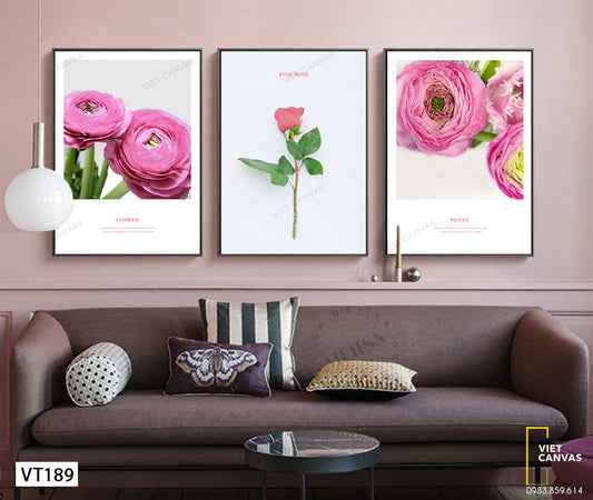 Bộ 3 Tranh Hoa Hồng - VT189