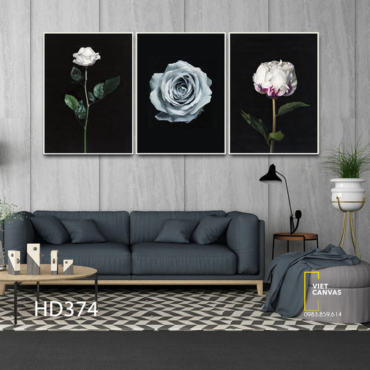Bộ 3 Tranh Hoa Hồng Tuyệt Đẹp - HD374
