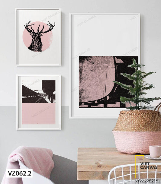 Bộ 3 Tranh Hươu, Cầu Và Đường - VZ062.2