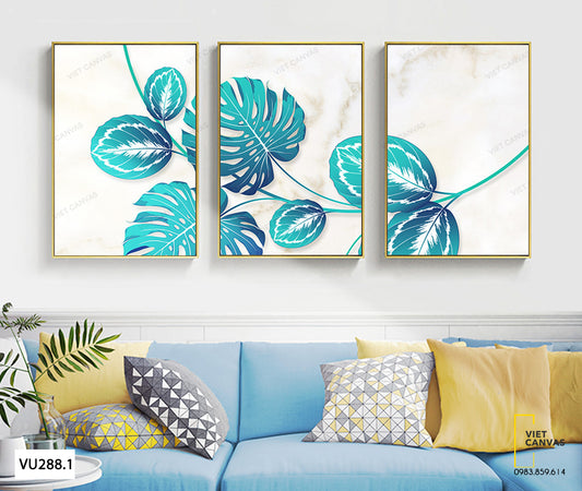 Bộ 3 Tranh Lá Cây - VU288.1