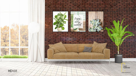 Bộ 3 Tranh Lá Cây Mát Mẻ - HD131