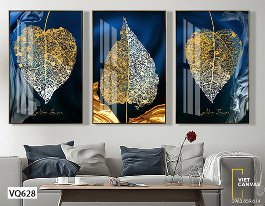 Bộ 3 Tranh Lá Cây Vàng - VQ628