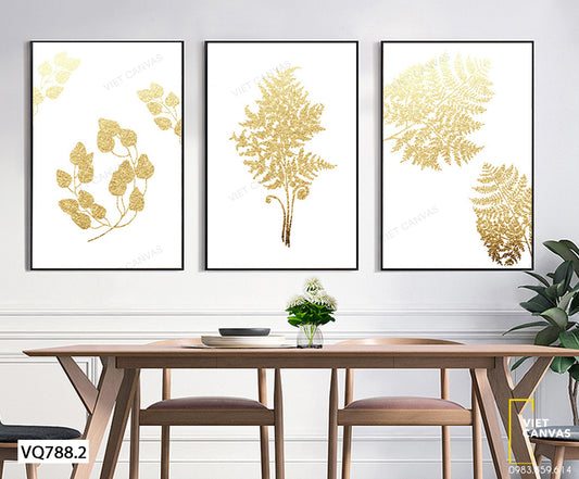 Bộ 3 Tranh Lá Cây Vàng - VQ788.2