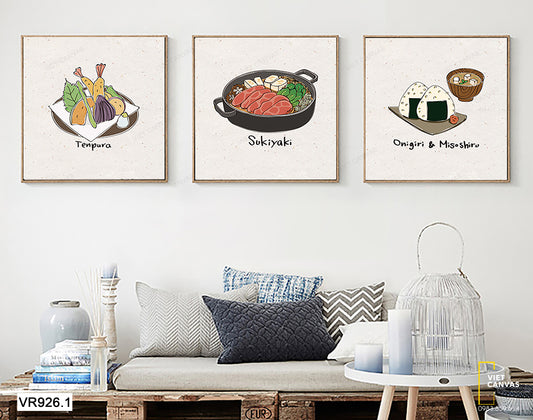 Bộ 3 Tranh Món Ăn Nhật Bản - VR926.1