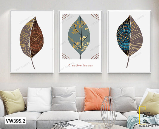 Bộ 3 Tranh Những Chiếc Lá Độc Đáo - VW395.2