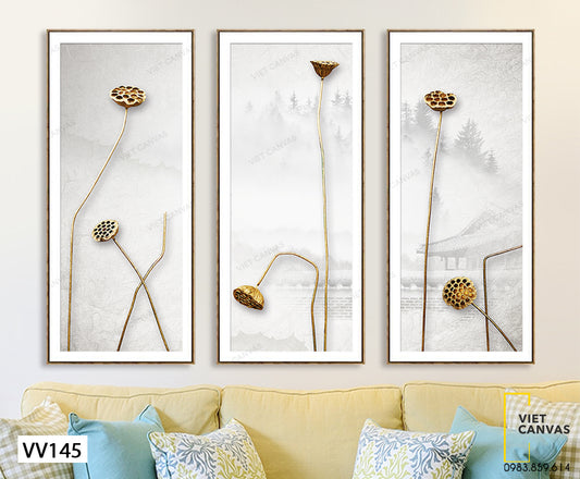 Bộ 3 Tranh Những Đóa Gương Sen - VV145