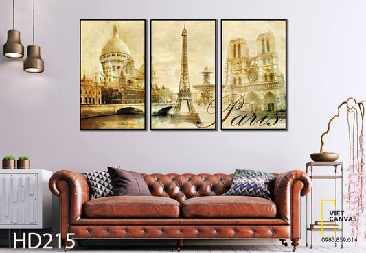 Bộ 3 Tranh Paris Cổ Điển - HD215