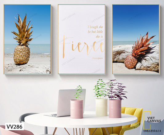 Bộ 3 Tranh Quả Khóm Và Biển - VV286