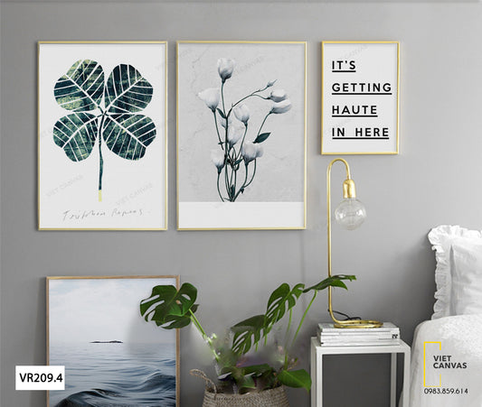 Bộ 3 Tranh Quotes Và Hoa Lá - VR209.4