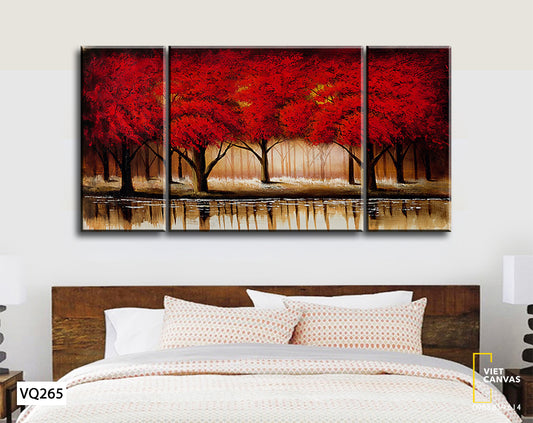 Bộ 3 Tranh Rừng Cây Lá Đỏ - VQ265