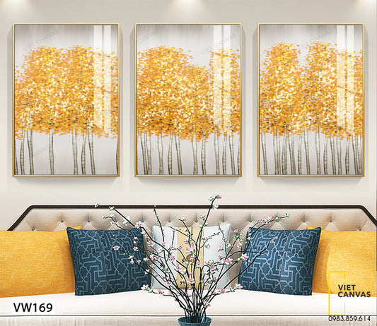 Bộ 3 Tranh Rừng Cây Lá Vàng - VW169
