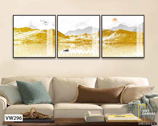 Bộ 3 Tranh Rừng Vàng Biển Bạc - VW296