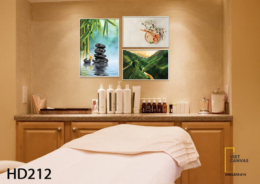 Bộ 3 Tranh Nhánh Hoa, Ngọn Đồi Và Vũng Nước - HD212