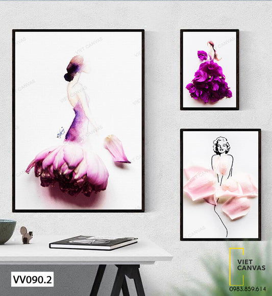 Bộ 3 Tranh Tạo Hình Cô Gái - VV090.2