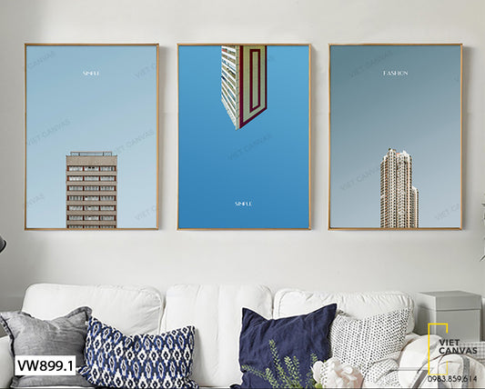 Bộ 3 Tranh Tòa Nhà Cao Tầng - VW899.1
