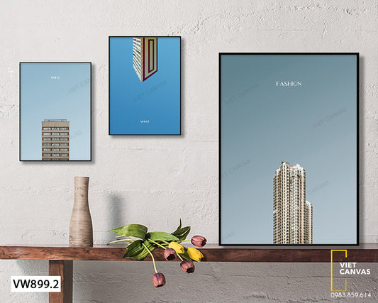 Bộ 3 Tranh Tòa Nhà Cao Tầng - VW899.2