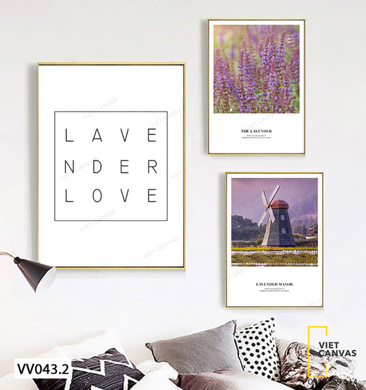 Bộ 3 Tranh Vườn Hoa Và Quotes - VV043.2