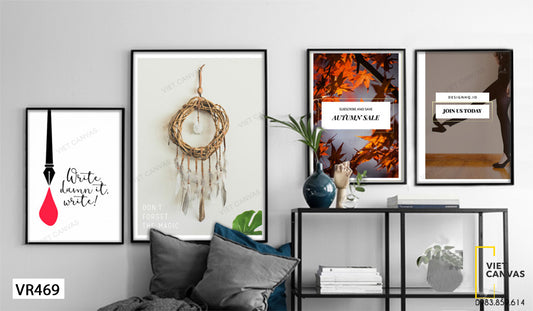 Bộ 4 Tranh Moon Dream Catcher Và Cô Gái - VU595.1