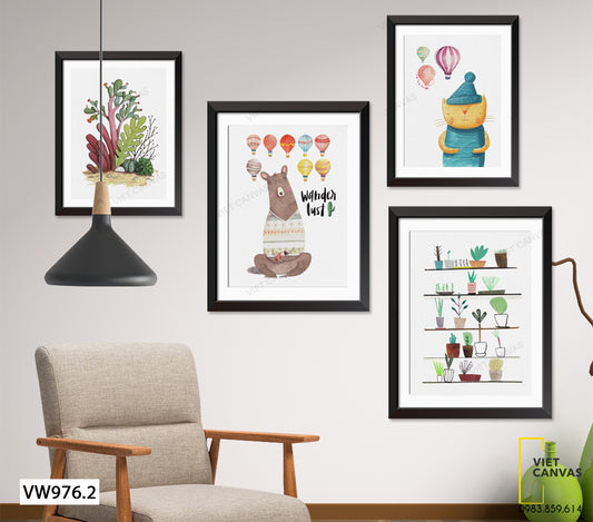 Bộ 4 Tranh Những Nhân Vật Ngộ Nghĩnh - VW976.2