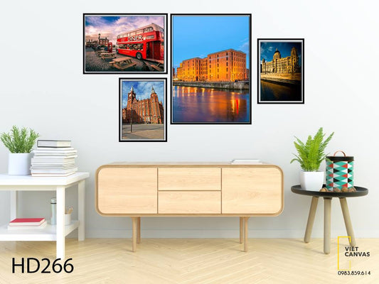 Bộ 4 Tranh Thành Phố Với Những Tòa Nhà Hiện Đại - HD266