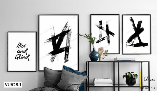 Bộ 4 Tranh Trừu Tượng Và Quotes - VU628.1