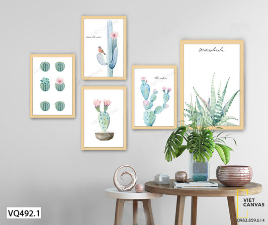 Bộ 5 Tranh Cây Xương Rồng - VQ492.1