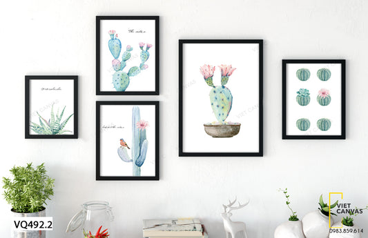 Bộ 5 Tranh Cây Xương Rồng - VQ492.2