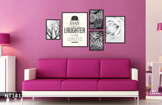 bộ 5 tranh hoa hồng đơn sắc