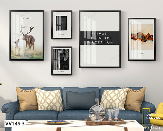 Bộ 5 Tranh Hươu Và Những Cảnh Vật Ấn Tượng - VV149.3