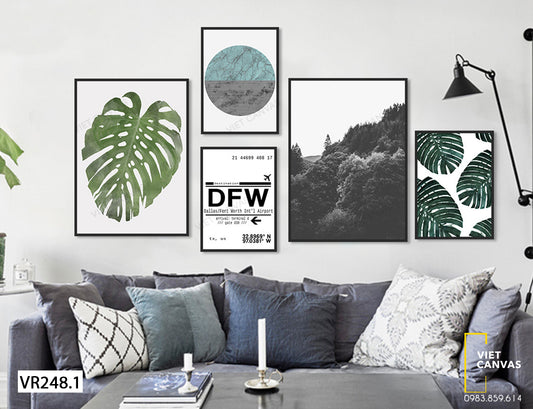 Bộ 5 Tranh Lá Cây - VR248.1
